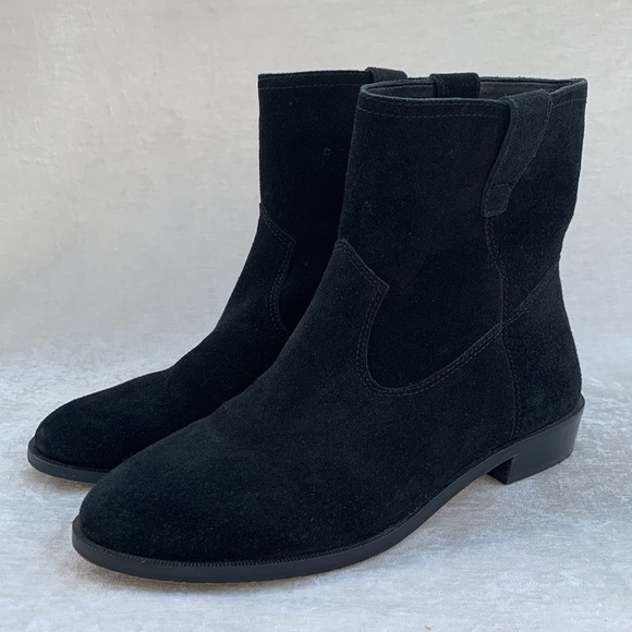 Rebecca Minkoff Chasidy Black Suede Pull On Booties Ankle Boots - Picture 3 of 11